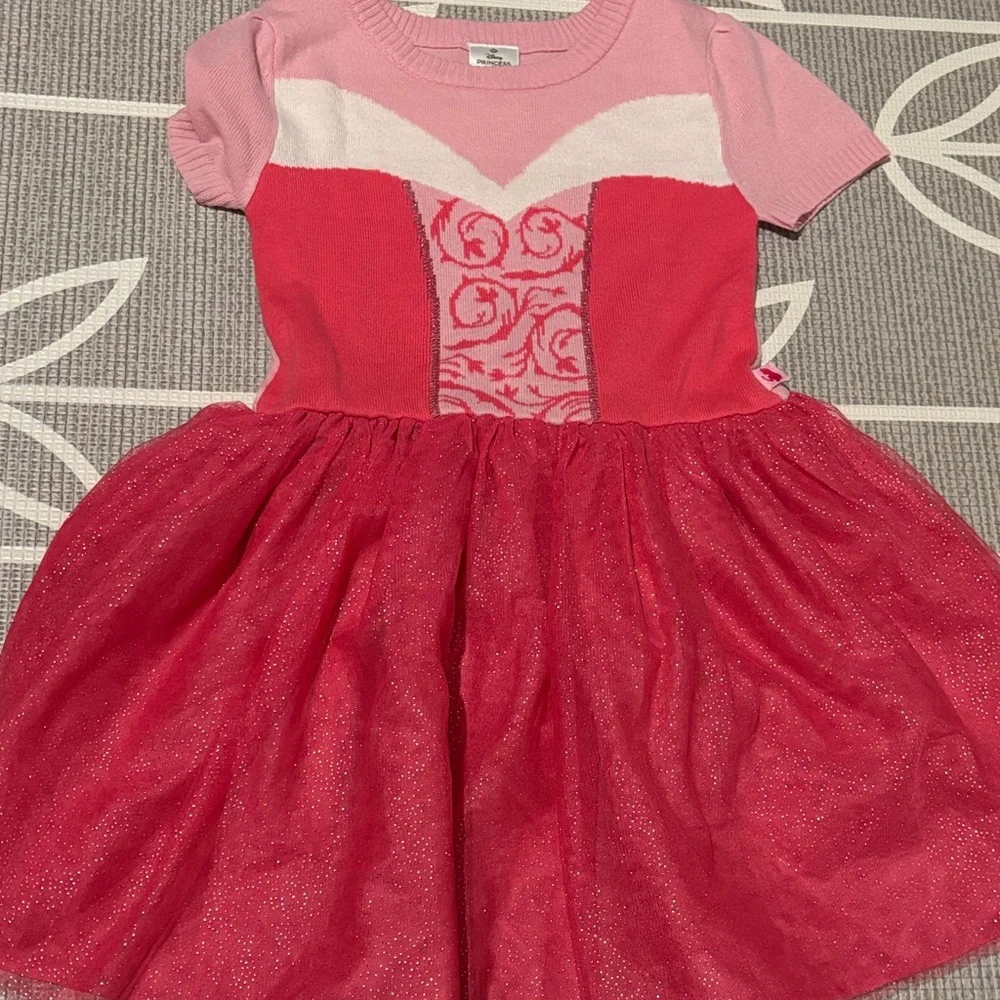 Disney Princess Sleeping Beauty Aurora Pink Cosplay Sweater Play Dress Costume - Picture 2 of 5